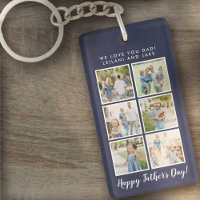 Father's Day Photo Collage Navy Blue