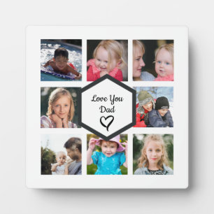 Father's Day Photo Collage White Plaque