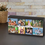 Father's Day Photo Collage with 8 Photos and Year Wooden Box Sign<br><div class="desc">Father's Day photo wood block - or customise for any other occasion! The template is set up ready for you to add up to 8 photos, displayed as 4x horizontal landscape format and 4x square / instagram format. The design is lettered with Happy Father's Day ★ Year .. and you...</div>