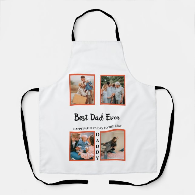 Father's day photo display collage for dad apron (Front)