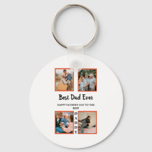 Father's day photo display collage for dad key ring