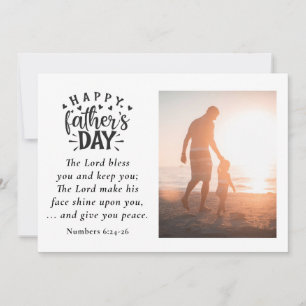 Father's Day Photo Lord Bless You Christian Bible  Holiday Card