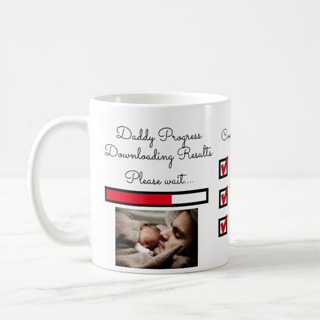 Fathers Day Photo Progress Bar Daddy Game Level Coffee Mug (Left)