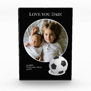 Fathers Day Photo with Soccer Ball Block