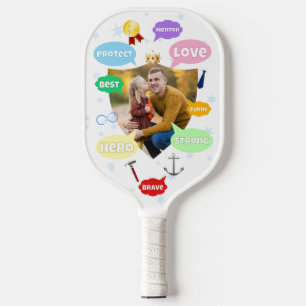 Fathers Day Photo Word Clouds Best Dad Father Pickleball Paddle