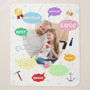 Fathers Day Photo Word Clouds Best Dad Father Sherpa Blanket