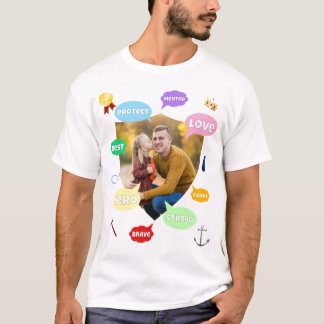 Fathers Day Photo Word Clouds Best Dad Father T-Shirt