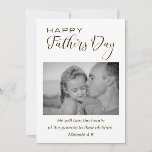 Father's Day Photograph Christian Bible Verse Flat Holiday Card