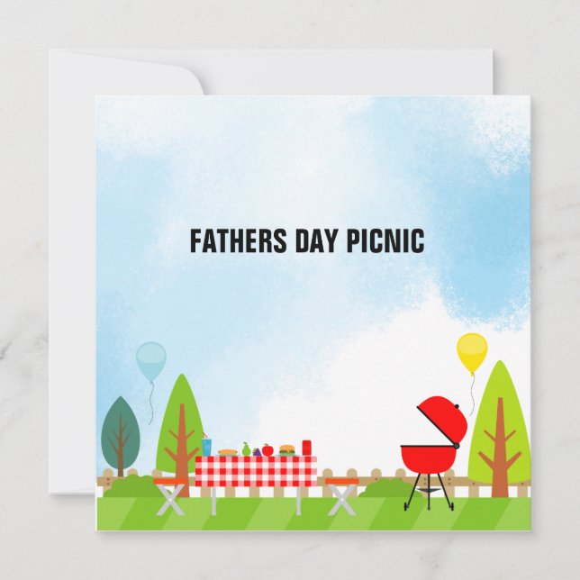 Fathers Day Picnic Invitation Card (Front)
