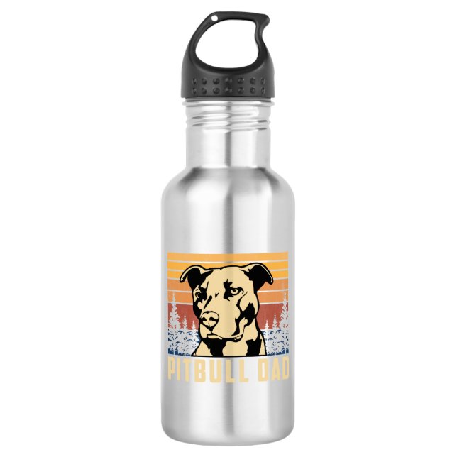 Father's Day Pitbull Dad 710 Ml Water Bottle (Front)