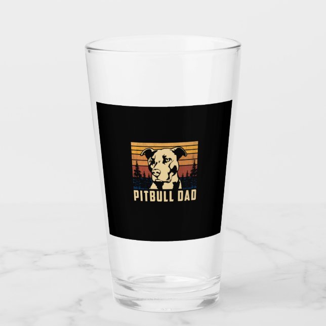 Father's Day Pitbull Dad Glass (Front)
