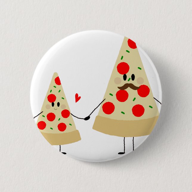 fathers day pizza 6 cm round badge (Front)