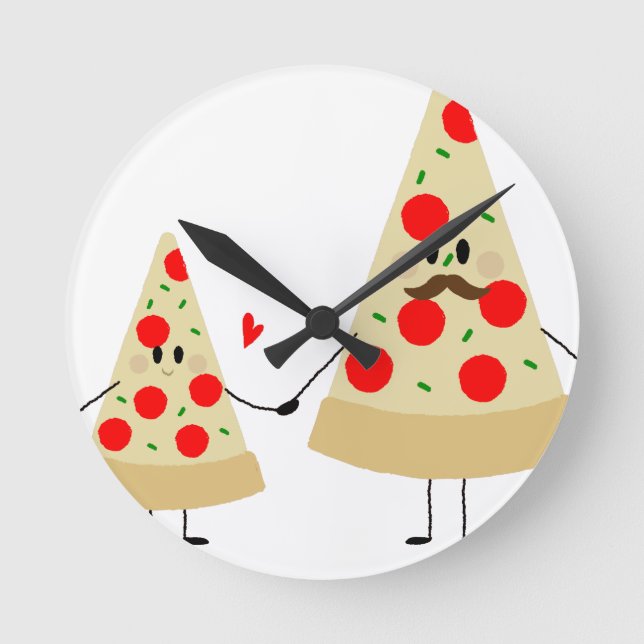 fathers day pizza round clock (Front)