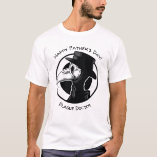 Father's Day Plague Doctor Bird Mask B/W Steampunk T-Shirt