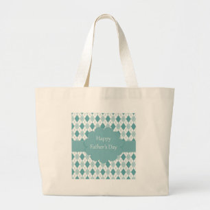 Fathers Day plaid Large Tote Bag