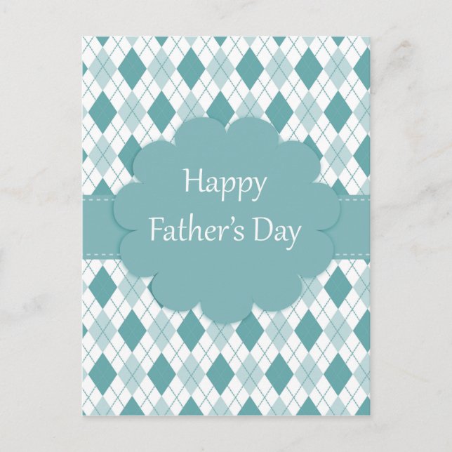 Fathers Day plaid Postcard (Front)