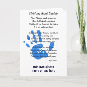 Fathers Day Poem - Hold My Hand Handprint Dad Gift Card