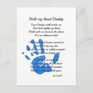 Fathers Day Poem - Hold My Hand Handprint Dad Gift Postcard