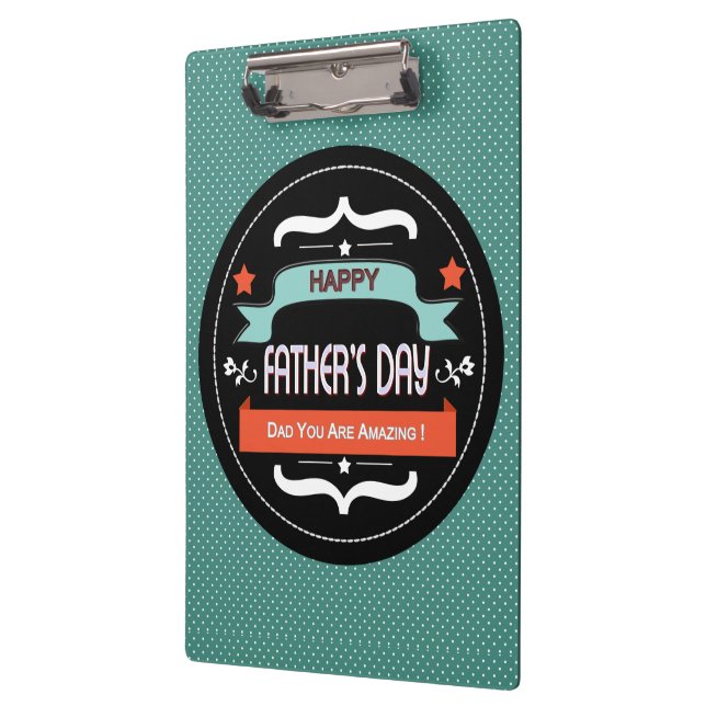 Father's Day Poster with Polka Dots & Black Label Clipboard (Left)