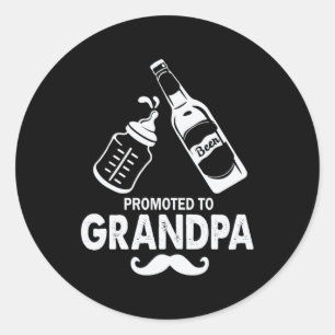 Father's Day Promoted To Grandpa Classic Round Sticker