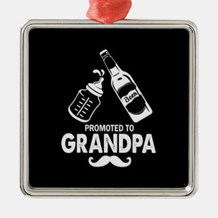 Father's Day Promoted To Grandpa Metal Ornament