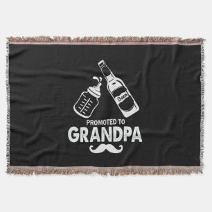 Father's Day Promoted To Grandpa Throw Blanket