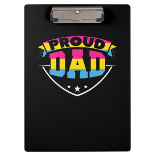 Father's Day Proud Dad Pansexual Daughter Clipboard