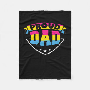 Father's Day   Proud Dad Pansexual Daughter Fleece Blanket