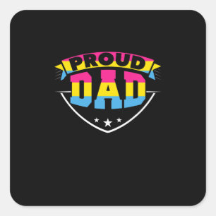 Father's Day Proud Dad Pansexual Daughter Square Sticker
