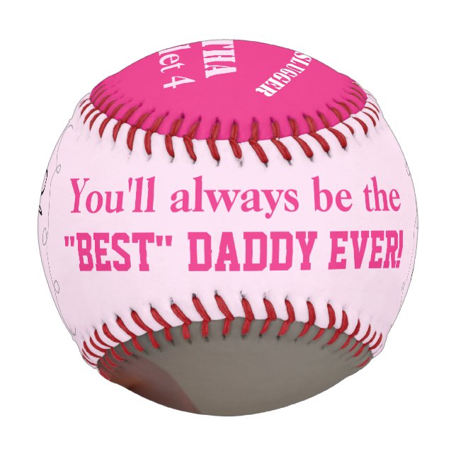 Father's Day Quadruplet Slugger Pink Baseball (Front)