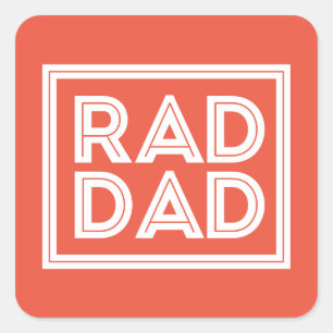 Father's Day - Rad Dad Square Sticker