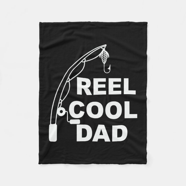 Father's Day Reel Cool Dad Fleece Blanket (Front)