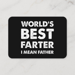 Father's Day Retro Dad World's Best Farter I Mean Business Card