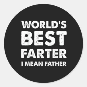 Father's Day Retro Dad World's Best Farter I Mean Classic Round Sticker