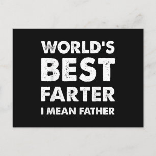 Father's Day Retro Dad World's Best Farter I Mean Holiday Postcard