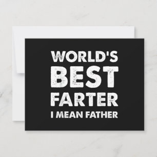 Father's Day Retro Dad World's Best Farter I Mean Thank You Card