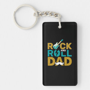 Father's Day Rock And Roll Dad Key Ring