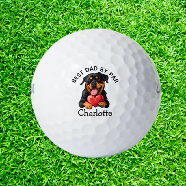 Fathers Day  Rottweiler Puppy  Golf Balls (design the perfect birthday or Father’s Day gift tailored just for him—a meaningful keepsake)