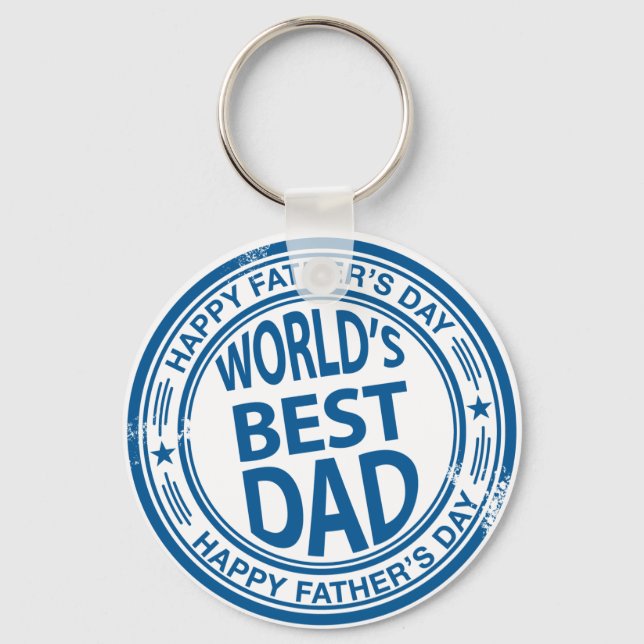 Father's day rubber stamp effect key ring (Front)