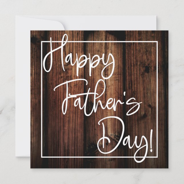 Father's Day Rustic Wood Background Card (Front)