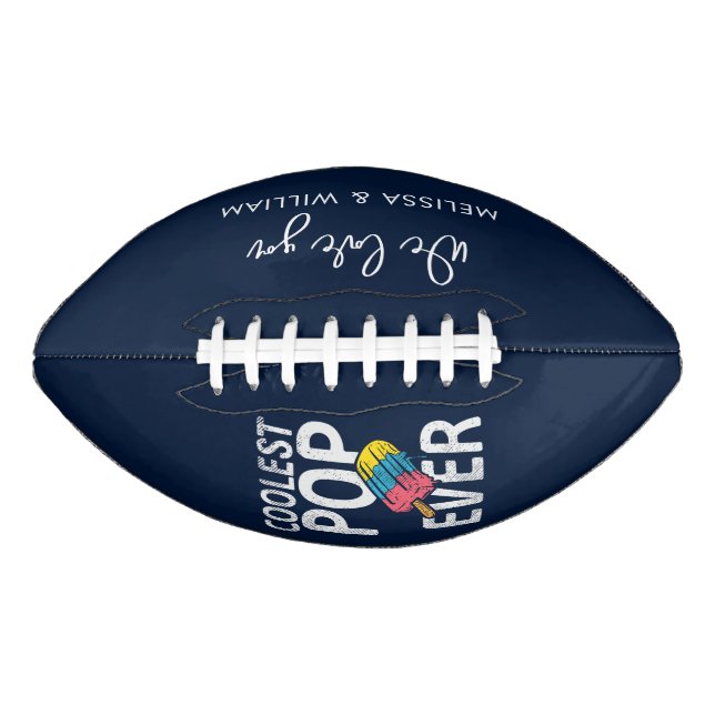 Fathers Day Script Coolest Pop Ever Custom Football (Front)