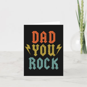 Fathers Day Shirt Funny Dad You Rock Guitar Vintag Card
