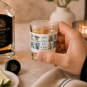 Father's Day Shot Glass Personalised Photos