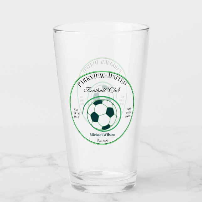 Father's Day Soccer Football Club Bar Beer Glasses (Front)