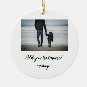 father's day son father dad add photo text dad gif ceramic ornament