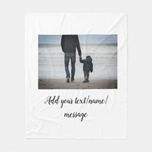 father's day son father dad add photo text dad gif fleece blanket