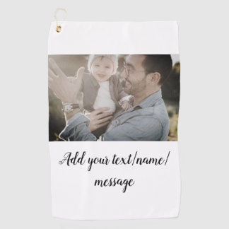 father's day son father dad add photo text dad gif golf towel