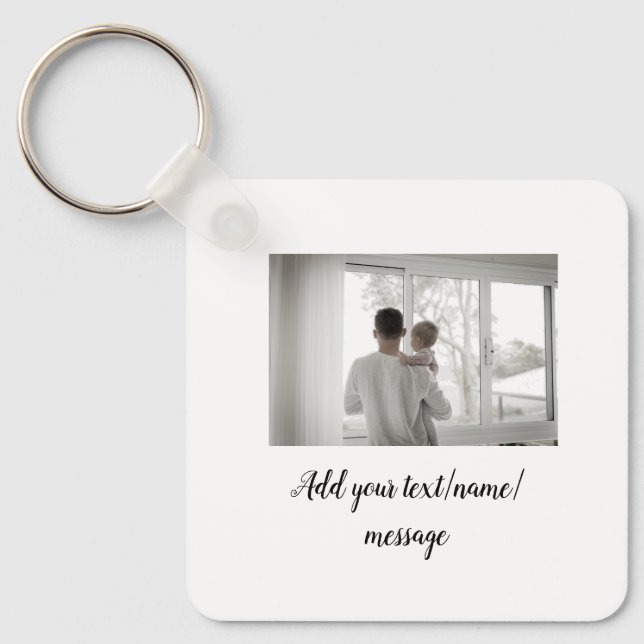 father's day son father dad add photo text dad gif key ring (Front)