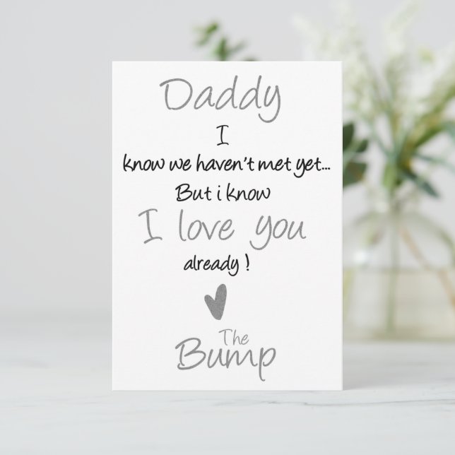 Fathers Day Soon to Be Dad, baby bump Thank You Card (Standing Front)