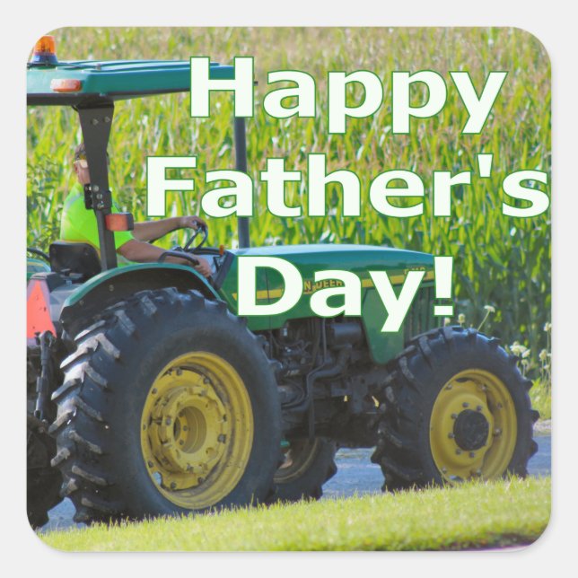 Fathers day square sticker (Front)